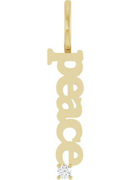 14K Yellow Gold Natural Aquamarine Peace Charm/Pendant
