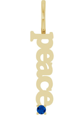 14K Yellow Gold Natural Aquamarine Peace Charm/Pendant