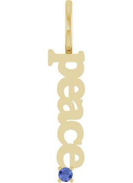 14K Yellow Gold Natural Aquamarine Peace Charm/Pendant