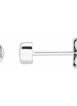 14K White Gold 1/10 CTW Natural Diamond Bezel-Set Earrings