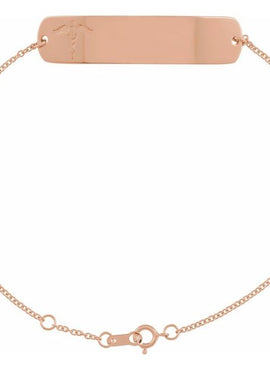 14K Yellow Gold Engravable Medical Identification 6 1/2-7 1/2