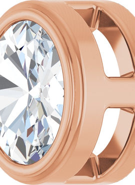 Platinum 1/10 CT Rose-Cut Natural Diamond Slide Pendant