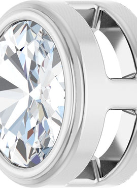 Platinum 1/10 CT Rose-Cut Natural Diamond Slide Pendant