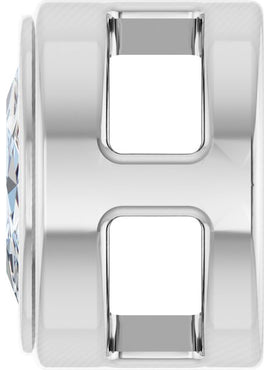 Platinum 1/10 CT Rose-Cut Natural Diamond Slide Pendant