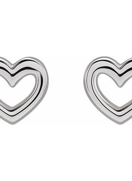 14K Yellow Gold Heart Earrings