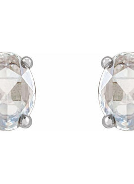 14K White Gold 1/5 CTW Rose-Cut Natural Diamond Earrings