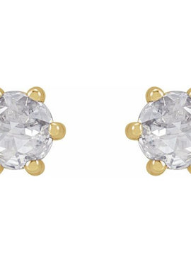 14K Yellow Gold .07 CTW Rose-Cut Natural Diamond Earrings
