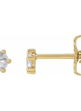 14K Yellow Gold .07 CTW Rose-Cut Natural Diamond Earrings