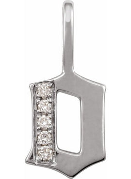 14K Yellow Gold .05 CTW Natural Diamond Gothic Initial A Charm/Pendant
