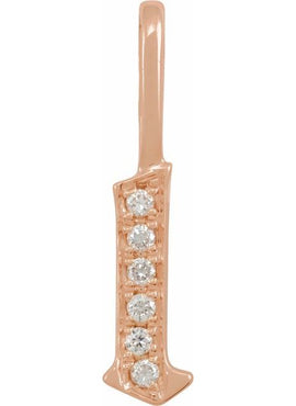 14K Yellow Gold .05 CTW Natural Diamond Gothic Initial A Charm/Pendant