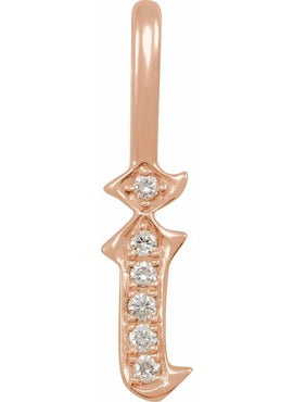 14K Yellow Gold .05 CTW Natural Diamond Gothic Initial A Charm/Pendant