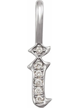 14K Yellow Gold .05 CTW Natural Diamond Gothic Initial A Charm/Pendant
