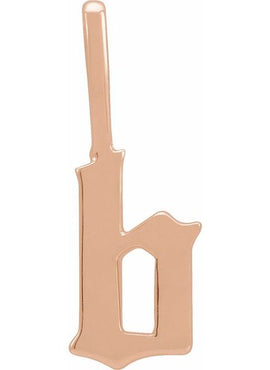 14K Rose Gold Gothic Initial A Charm/Pendant