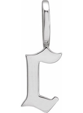 14K Rose Gold Gothic Initial A Charm/Pendant