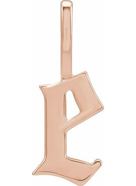 14K Rose Gold Gothic Initial A Charm/Pendant