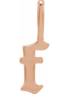 14K Rose Gold Gothic Initial A Charm/Pendant