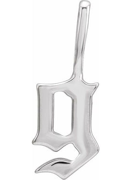 14K Rose Gold Gothic Initial A Charm/Pendant
