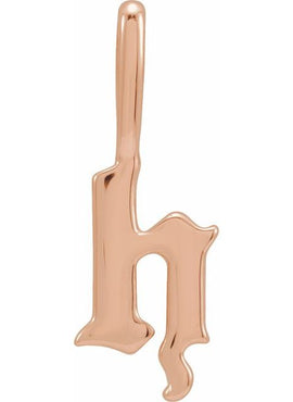 14K Rose Gold Gothic Initial A Charm/Pendant