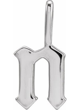 14K Rose Gold Gothic Initial A Charm/Pendant