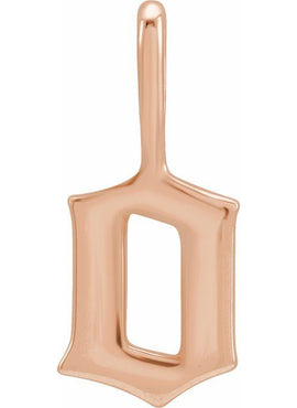 14K Rose Gold Gothic Initial A Charm/Pendant