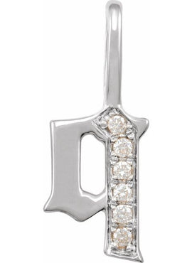 14K Yellow Gold .05 CTW Natural Diamond Gothic Initial A Charm/Pendant