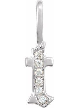 14K Yellow Gold .05 CTW Natural Diamond Gothic Initial A Charm/Pendant