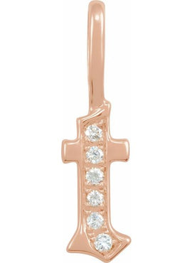 14K Yellow Gold .05 CTW Natural Diamond Gothic Initial A Charm/Pendant