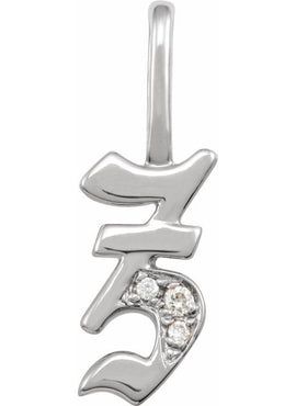 14K Yellow Gold .05 CTW Natural Diamond Gothic Initial A Charm/Pendant