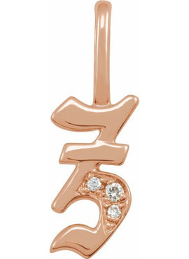 14K Yellow Gold .05 CTW Natural Diamond Gothic Initial A Charm/Pendant