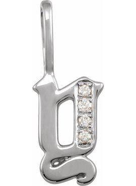 14K Yellow Gold .05 CTW Natural Diamond Gothic Initial A Charm/Pendant