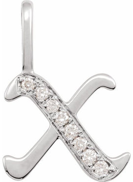14K Yellow Gold .05 CTW Natural Diamond Gothic Initial A Charm/Pendant