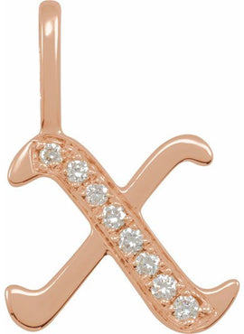 14K Yellow Gold .05 CTW Natural Diamond Gothic Initial A Charm/Pendant
