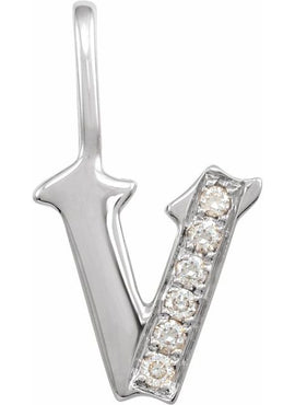 14K Yellow Gold .05 CTW Natural Diamond Gothic Initial A Charm/Pendant