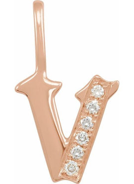 14K Yellow Gold .05 CTW Natural Diamond Gothic Initial A Charm/Pendant