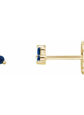 14K White Gold Natural Mozambique Three Stone Earrings