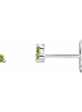 14K White Gold Natural Mozambique Three Stone Earrings