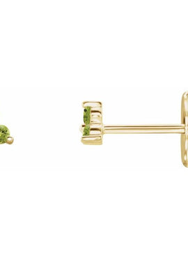 14K White Gold Natural Mozambique Three Stone Earrings
