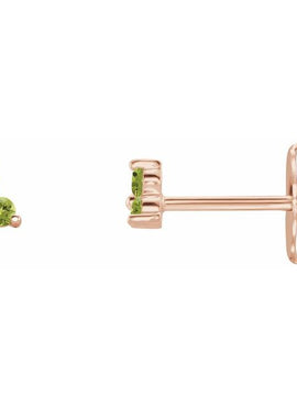 14K White Gold Natural Mozambique Three Stone Earrings
