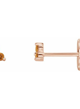 14K White Gold Natural Mozambique Three Stone Earrings