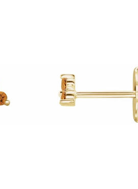 14K White Gold Natural Mozambique Three Stone Earrings