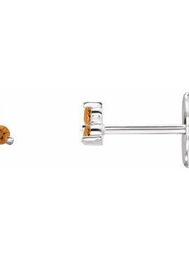 14K White Gold Natural Mozambique Three Stone Earrings