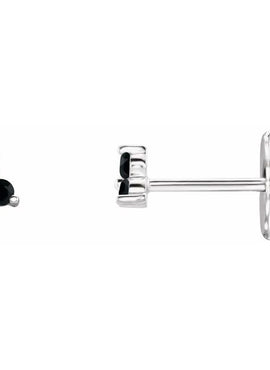 14K White Gold Natural Mozambique Three Stone Earrings