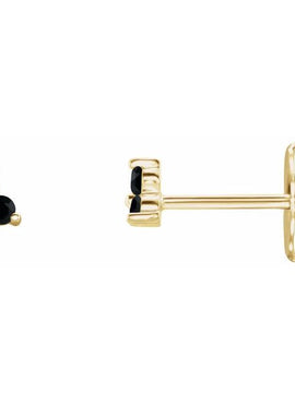 14K White Gold Natural Mozambique Three Stone Earrings