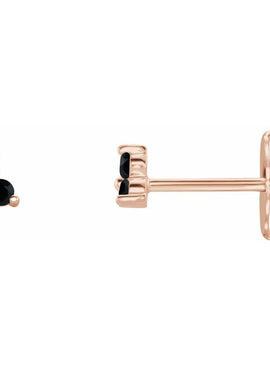 14K White Gold Natural Mozambique Three Stone Earrings