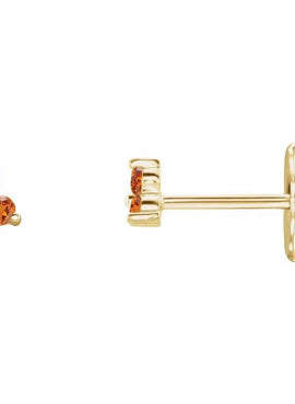 14K White Gold Natural Mozambique Three Stone Earrings