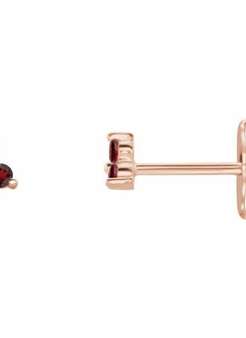 14K White Gold Natural Mozambique Three Stone Earrings