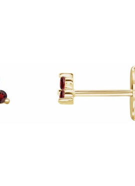 14K White Gold Natural Mozambique Three Stone Earrings
