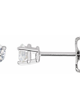 14K White Gold Natural Blue Sheen Moonstone Earrings