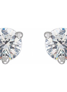 14K White Gold Natural Blue Sheen Moonstone Earrings
