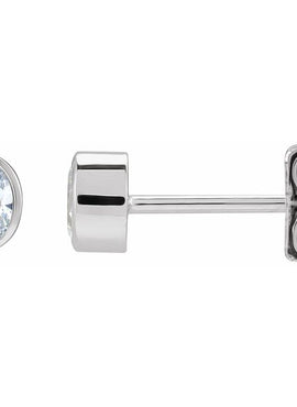 14K White Gold 1/10 CTW Natural Diamond Bezel-Set Earrings